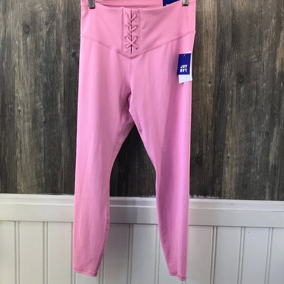 JoyLab bubblegum pink ribbed high waist legging size M new with tags - Picture 1 of 4